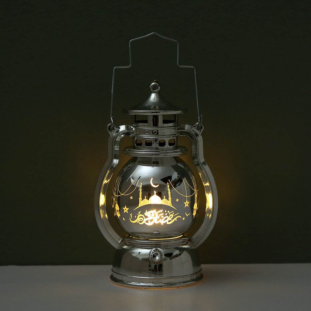 Ramadan Aïd Moubarak Lanterne LED Décoration de fête Cadeaux pour enfants Lanterne sculptée au laser du Moyen-Orient