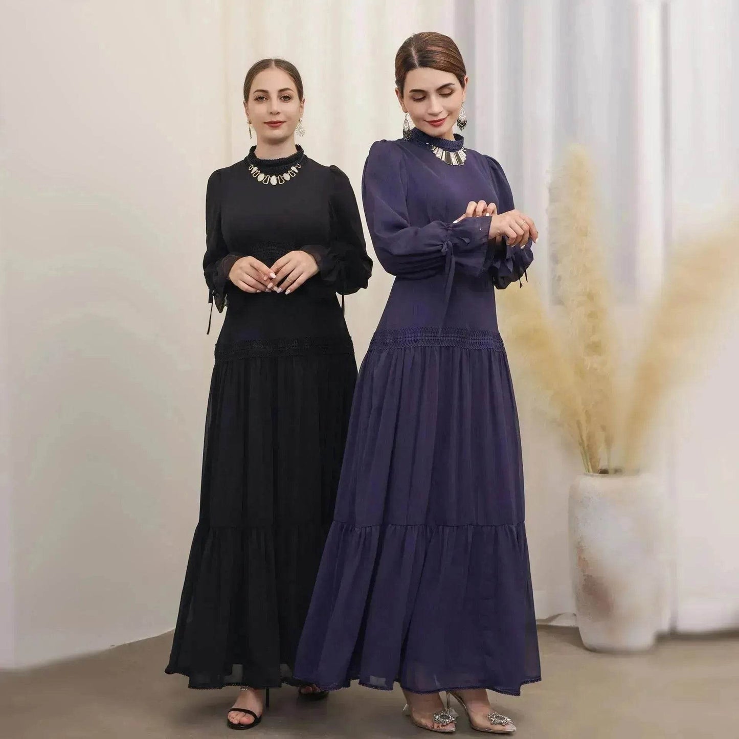 Fashionable and Exquisite Abaya maxi Dress for Exquisite Arab Dubai Turkey Middle Eastern Women.