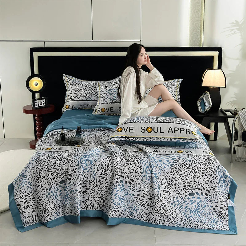 Printed Washed Tencel Summer Cooling Duvet Four-piece Set