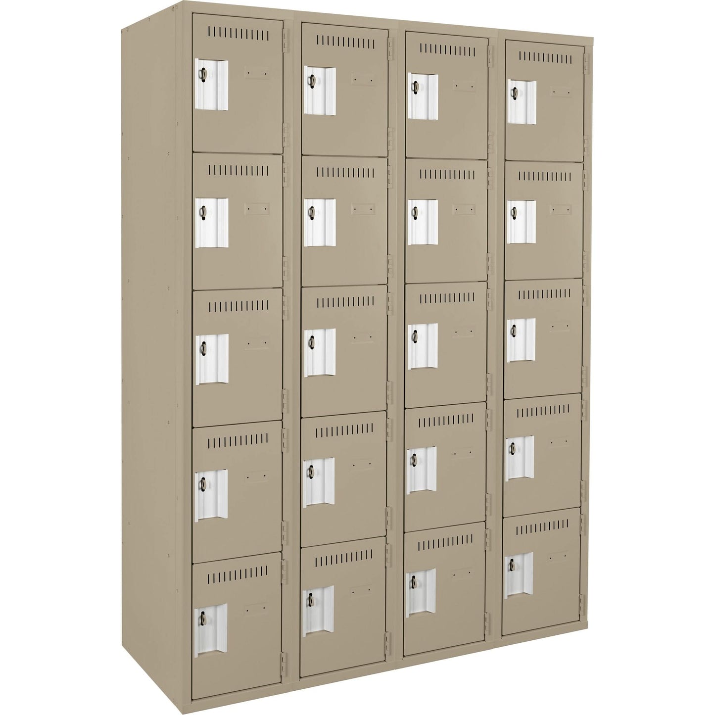 Assembled Clean Line™ Personal Effects Lockers, 5 -tier, Bank of 4, 15" x 72" x 48", Steel