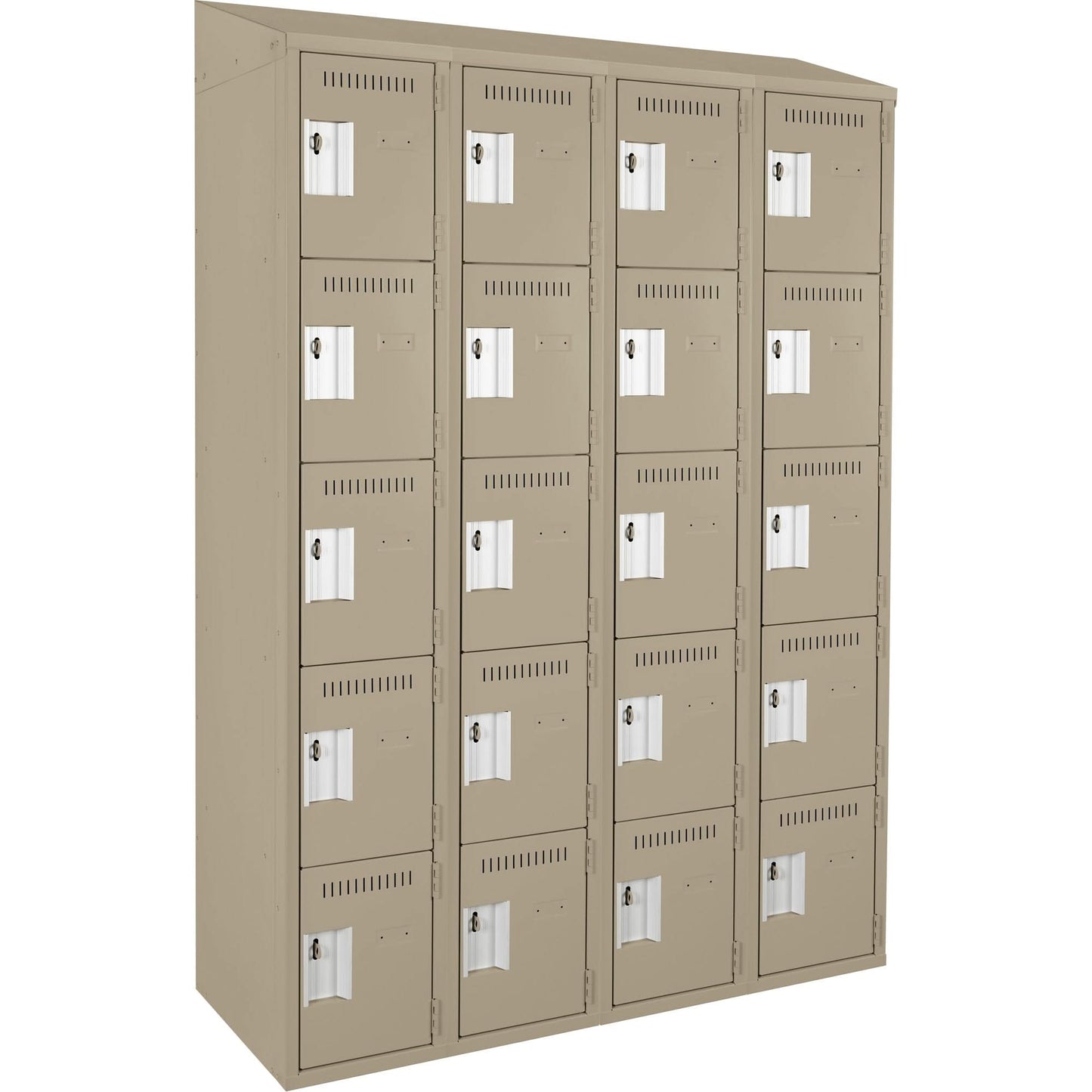 Assembled Clean Line™ Personal Effects Lockers, 5 -tier, Bank of 4, 12" x 78" x 48", Steel