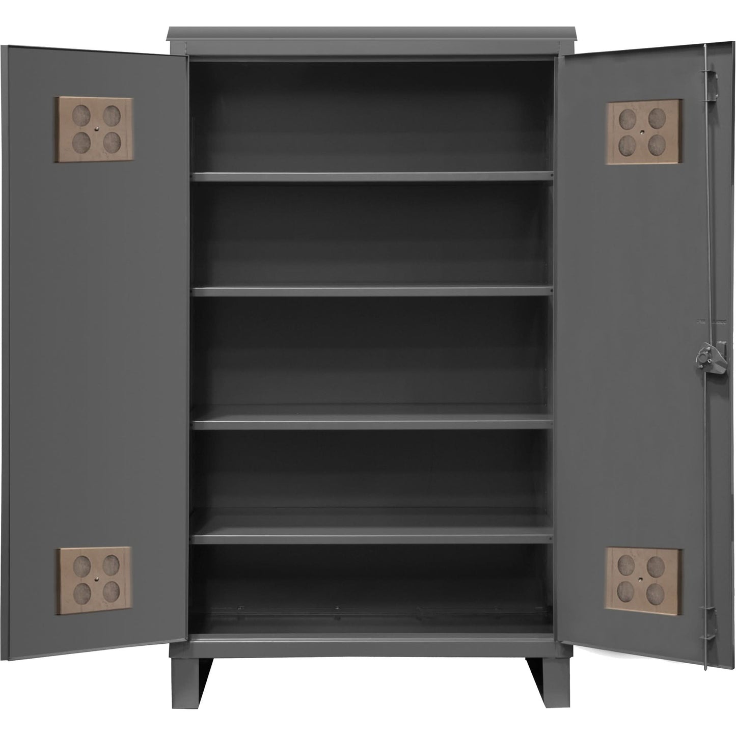 Heavy-Duty Outdoor Cabinet, Steel, 4 Shelves, 78" H x 48" W x 24" D, Grey