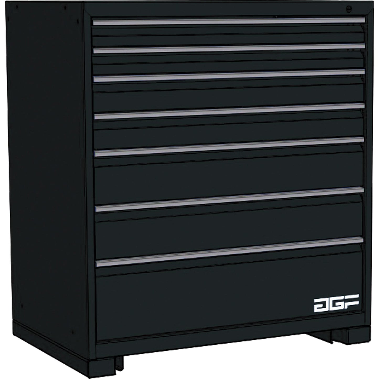 Modular Drawer Cabinet, 7 Drawers, 30" W x 28" D x 40" H, Black