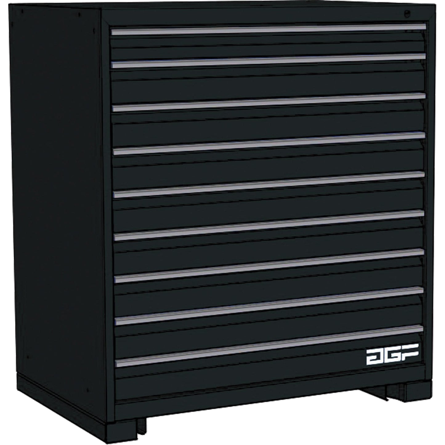 Modular Drawer Cabinet, 9 Drawers, 24" W x 24" D x 40" H, Black
