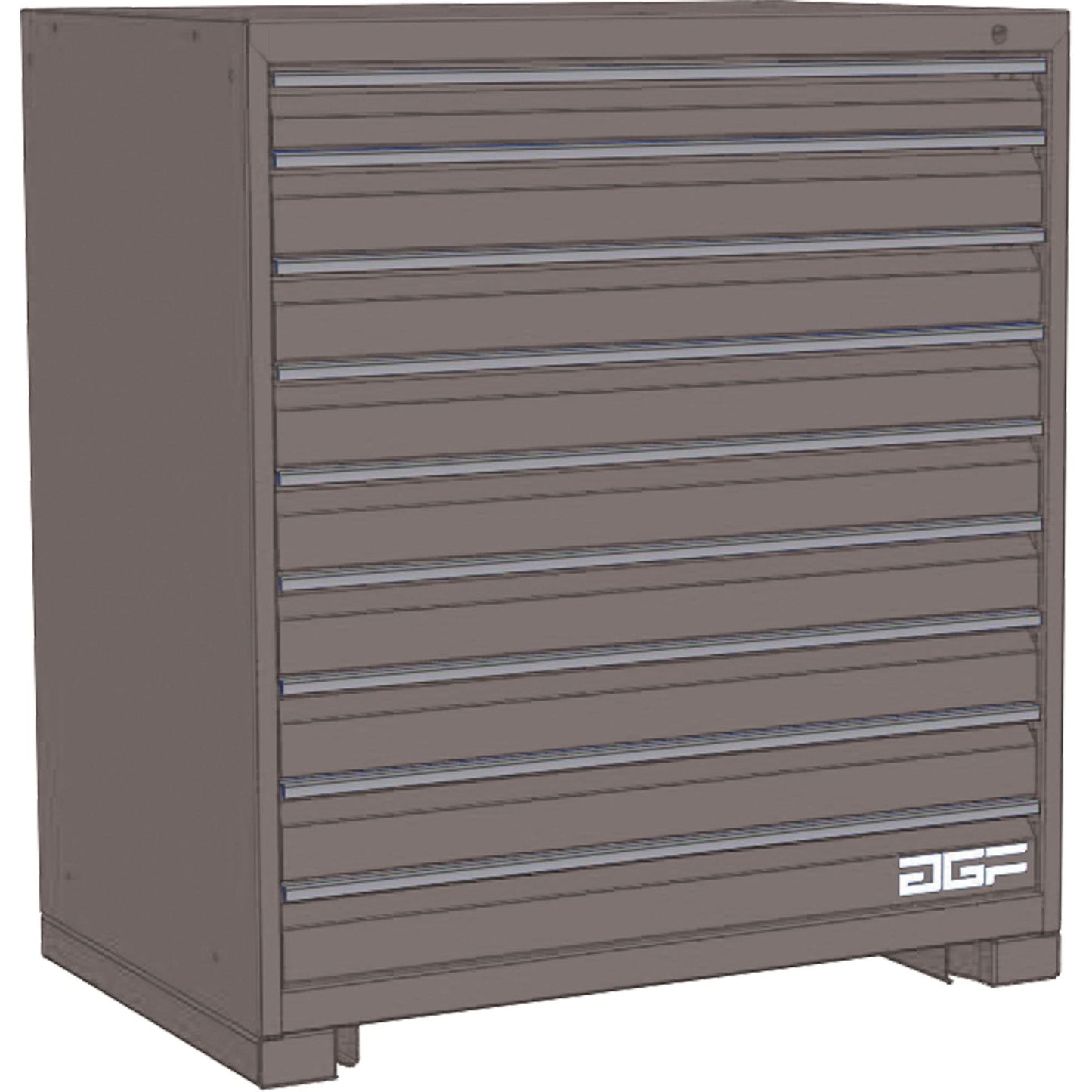 Modular Drawer Cabinet, 9 Drawers, 30" W x 28" D x 40" H, Grey
