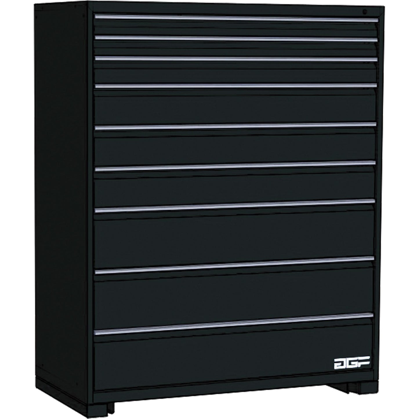 Modular Drawer Cabinet, 9 Drawers, 36" W x 24" D x 60" H, Black
