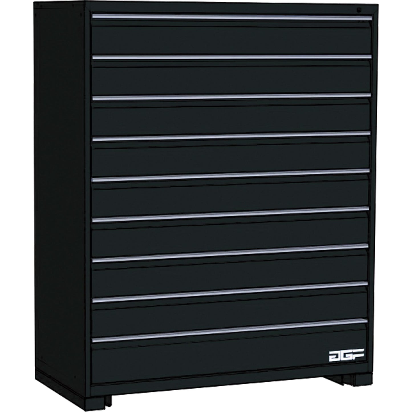 Modular Drawer Cabinet, 9 Drawers, 30" W x 28" D x 60" H, Black