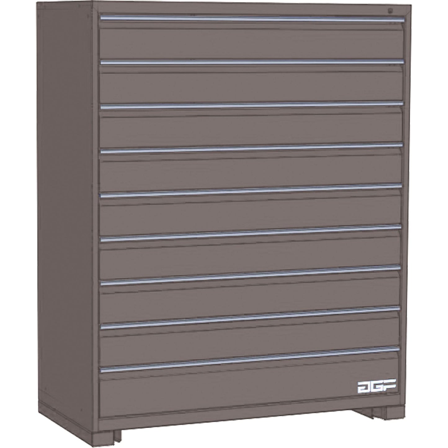 Modular Drawer Cabinet, 9 Drawers, 60" W x 28" D x 60" H, Grey
