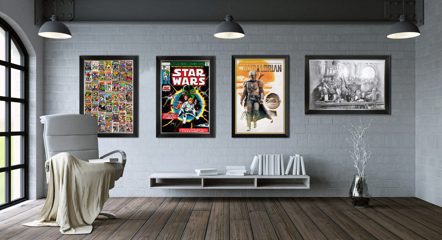 MARVEL CLASSIC COMIC COLLECTION - FRAMED ART PRINT (33.5" BY 23.5")