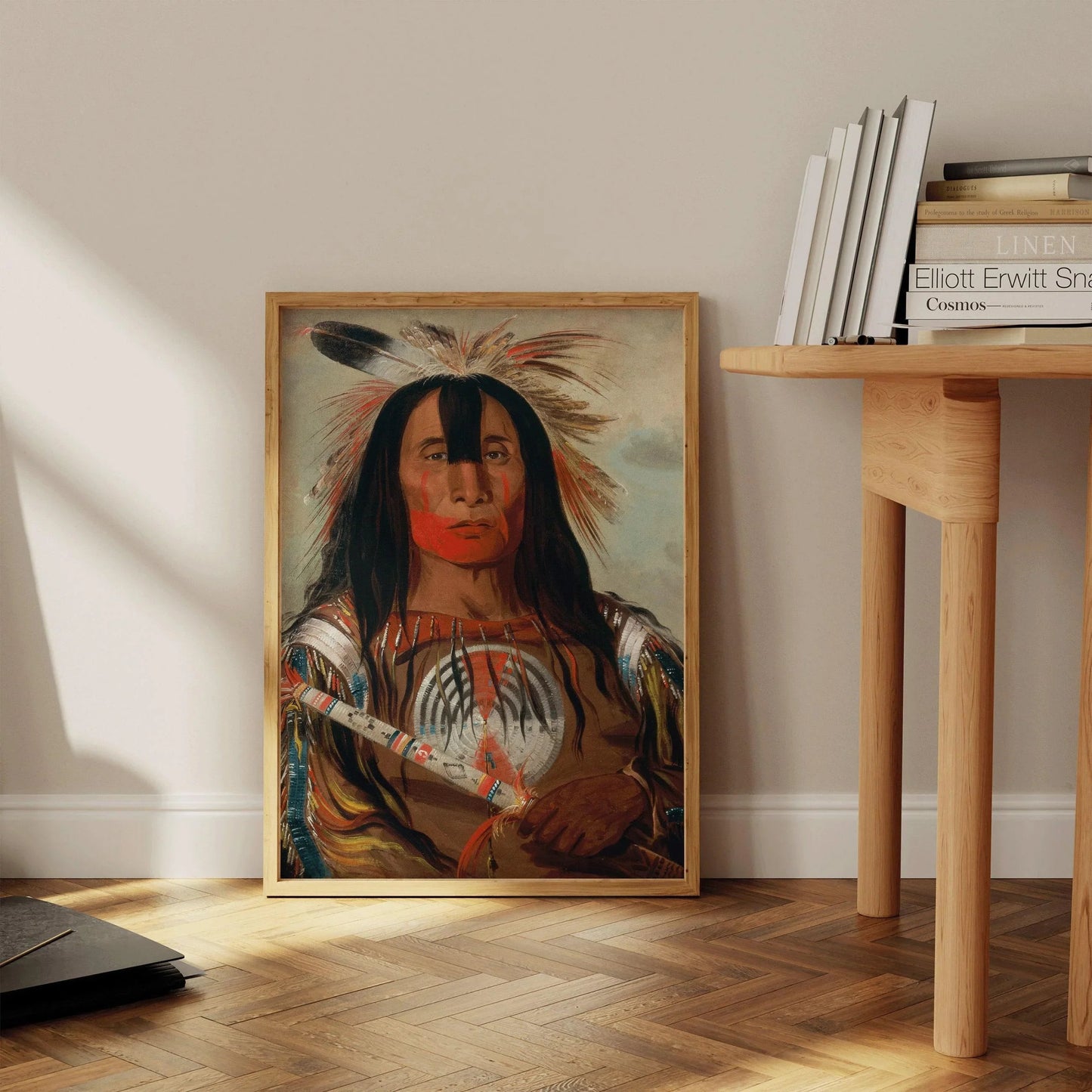 George Catlin - Chef de sang Stu-mick-o-s√∫cks | Art amérindien aborigène des Premières Nations célèbre