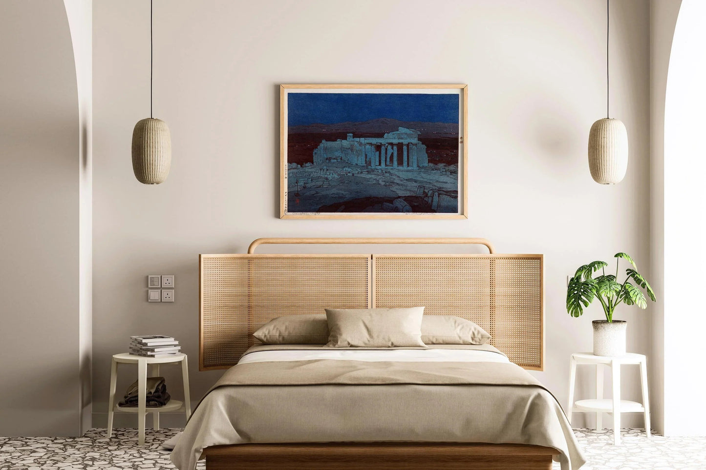 Hiroshi Yoshida Print: Athens Ancient Ruins, Japanese Woodblock Art