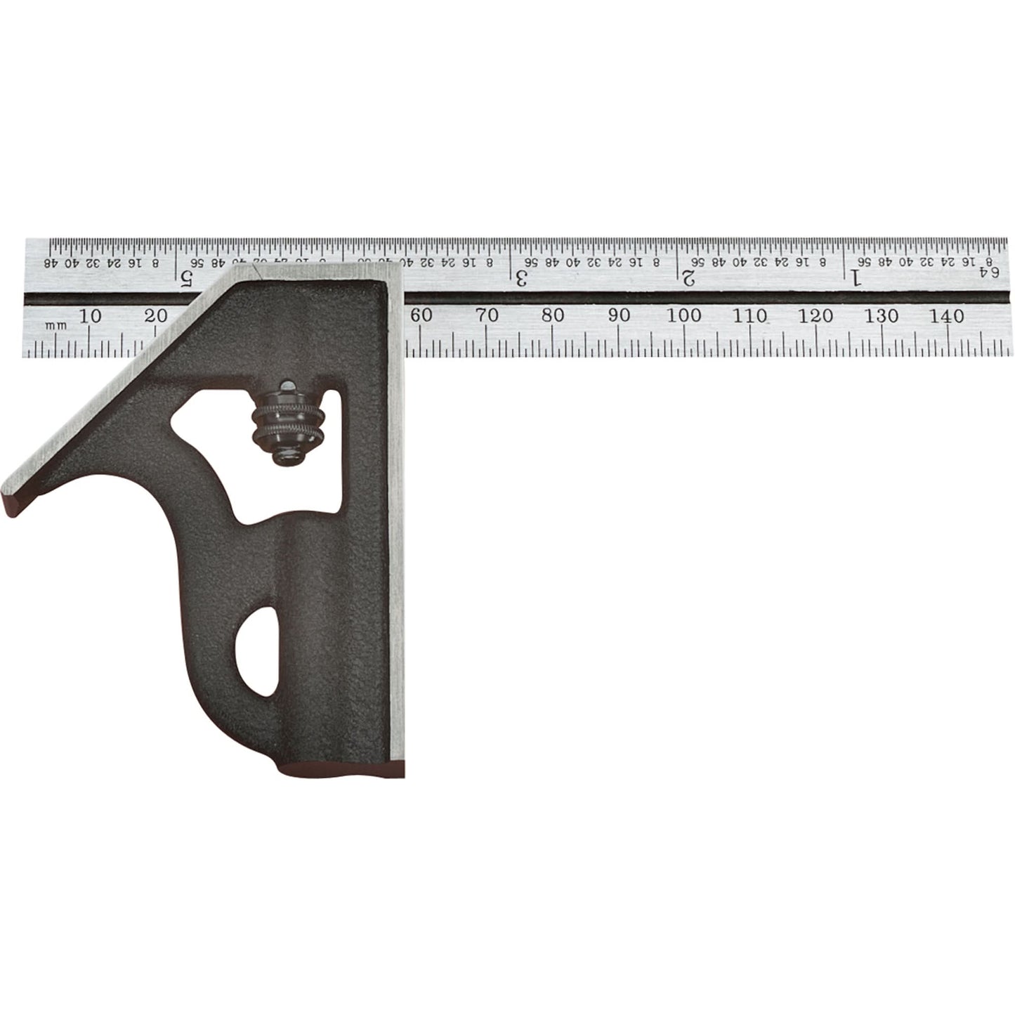 Student Combination Squares, 150 mm L, 0.5 mm Graduations, Steel, Plain