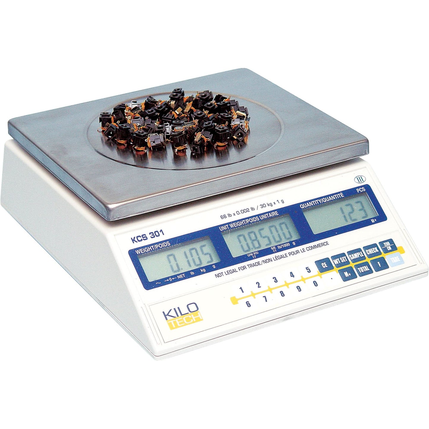Digital Counting Scales, 33 lbs. / 15 kg Cap., 0.001 lbs. Graduations