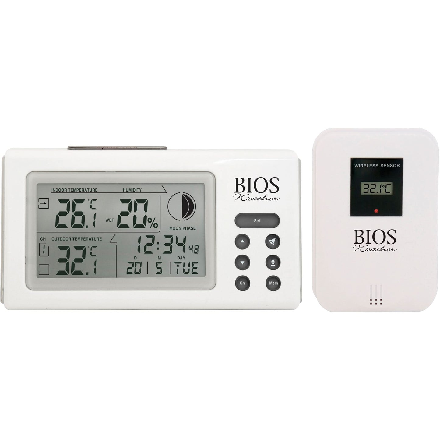 Thermomètres Intérieurs/Extérieurs avec Horloge, Contact, Numériques, de 0 à 50°C (32 à 122°F)