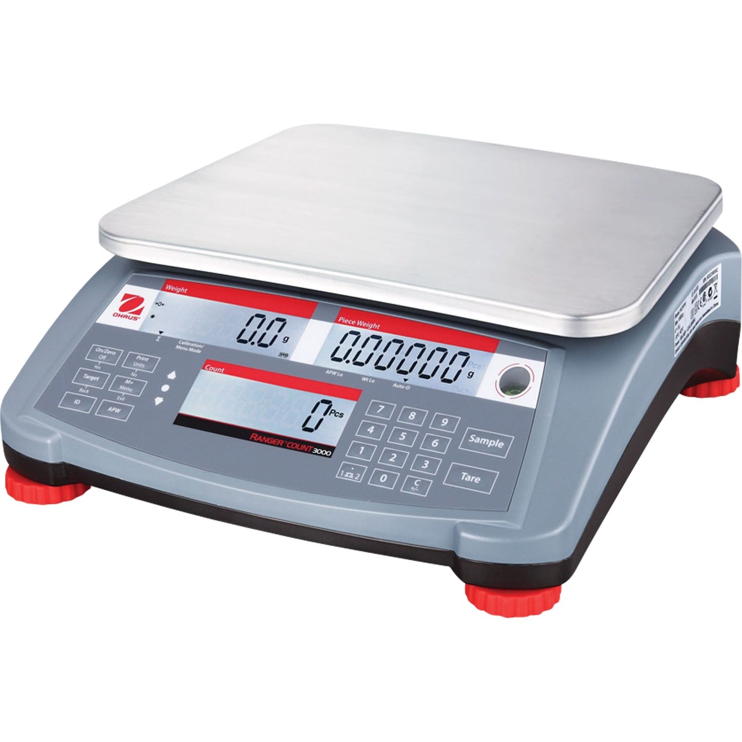 Ranger® Count 3000 Compact Bench Counting Scales, 6 lbs. / 3 kg Cap., 0.1 g / 0.005 oz. Graduations