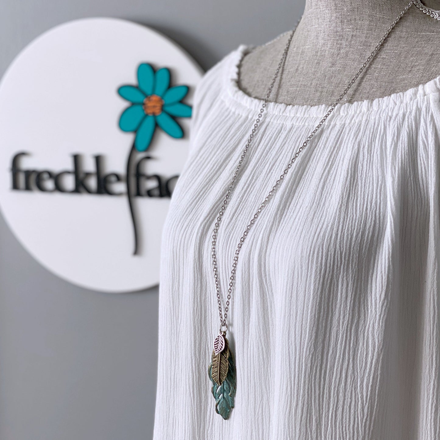 Patina Feather Necklace