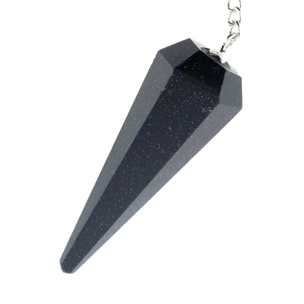 Blue Goldstone Pendulum 6 Facet & Bead - 3 Pack (Synthetic)