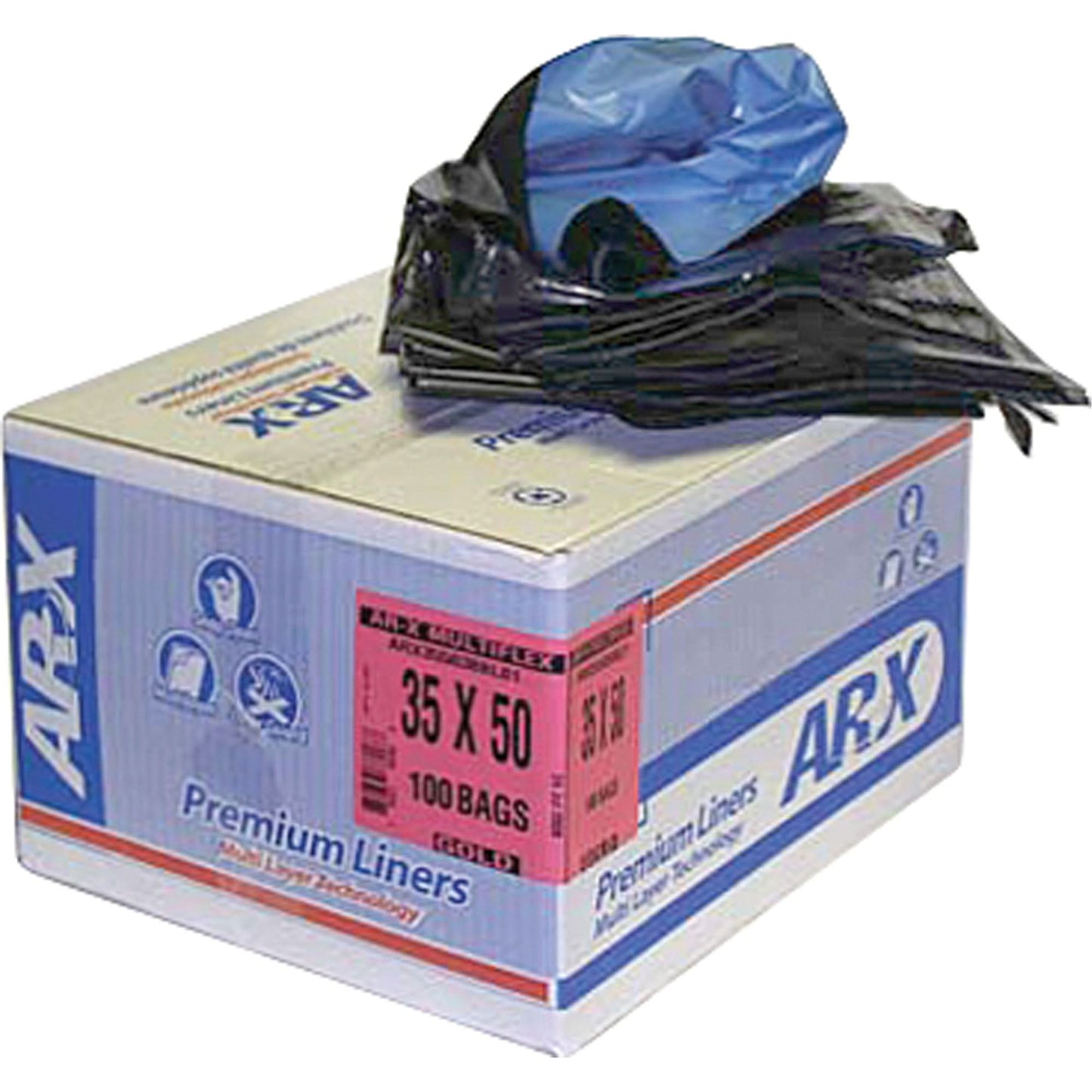 Premium Liners, 2X Strong, 26" W x 36" L, Black, 64.35 L (17 Gal.) Capacity