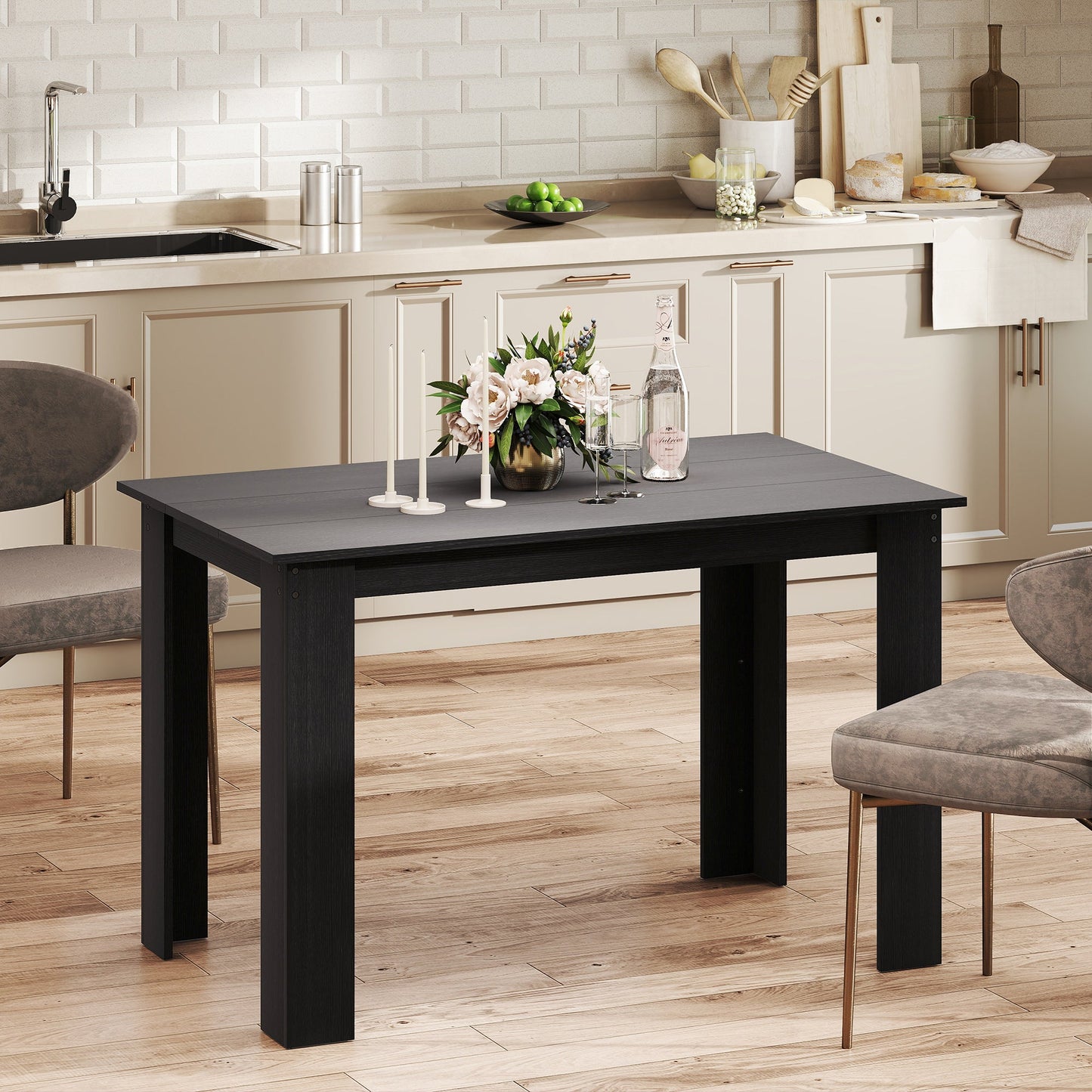 Spencer 47" Dining Table for 4-6 People-Black
