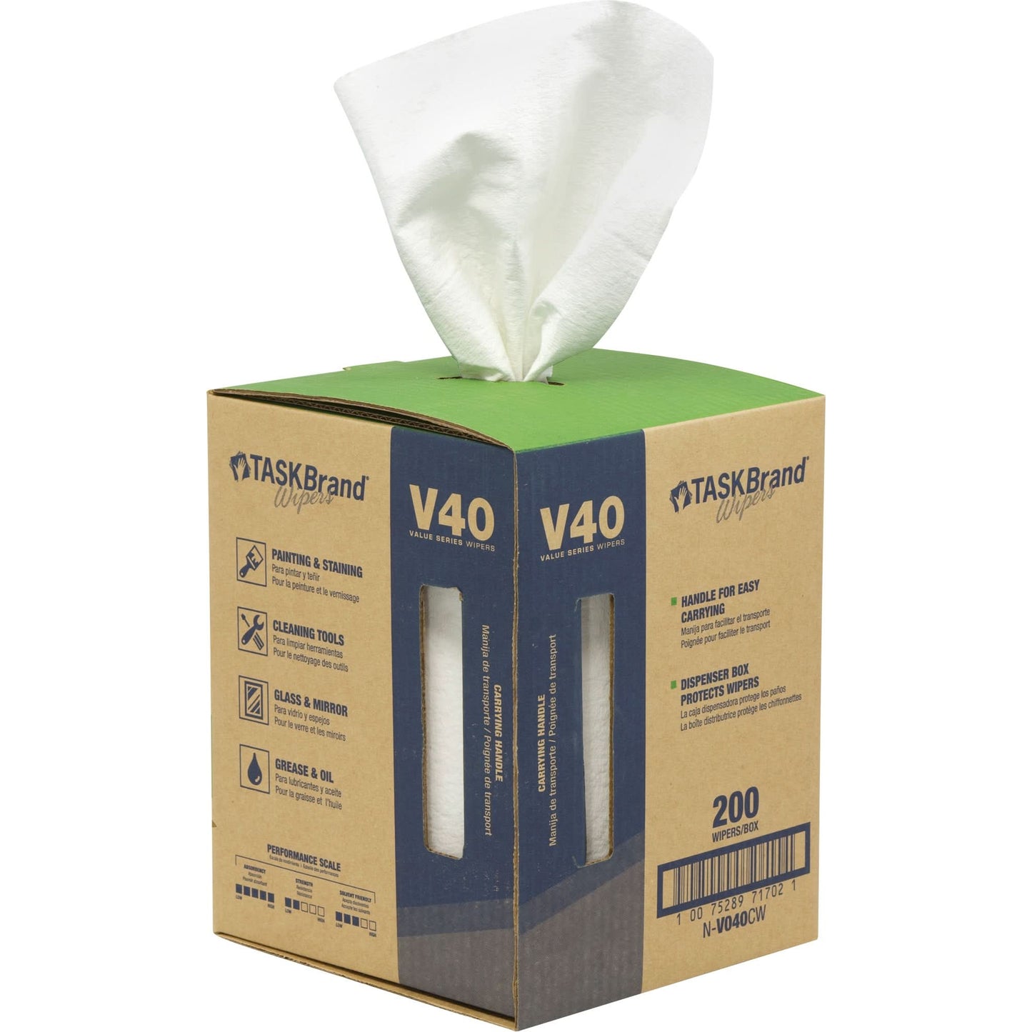 TaskBrand® V40 Value Series Wipers, All-Purpose, 12" L x 10" W