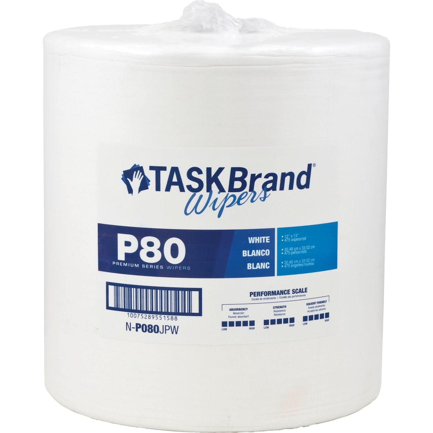 TaskBrand® P80 Premium Series Wipers, Heavy-Duty, 13" L x 12" W