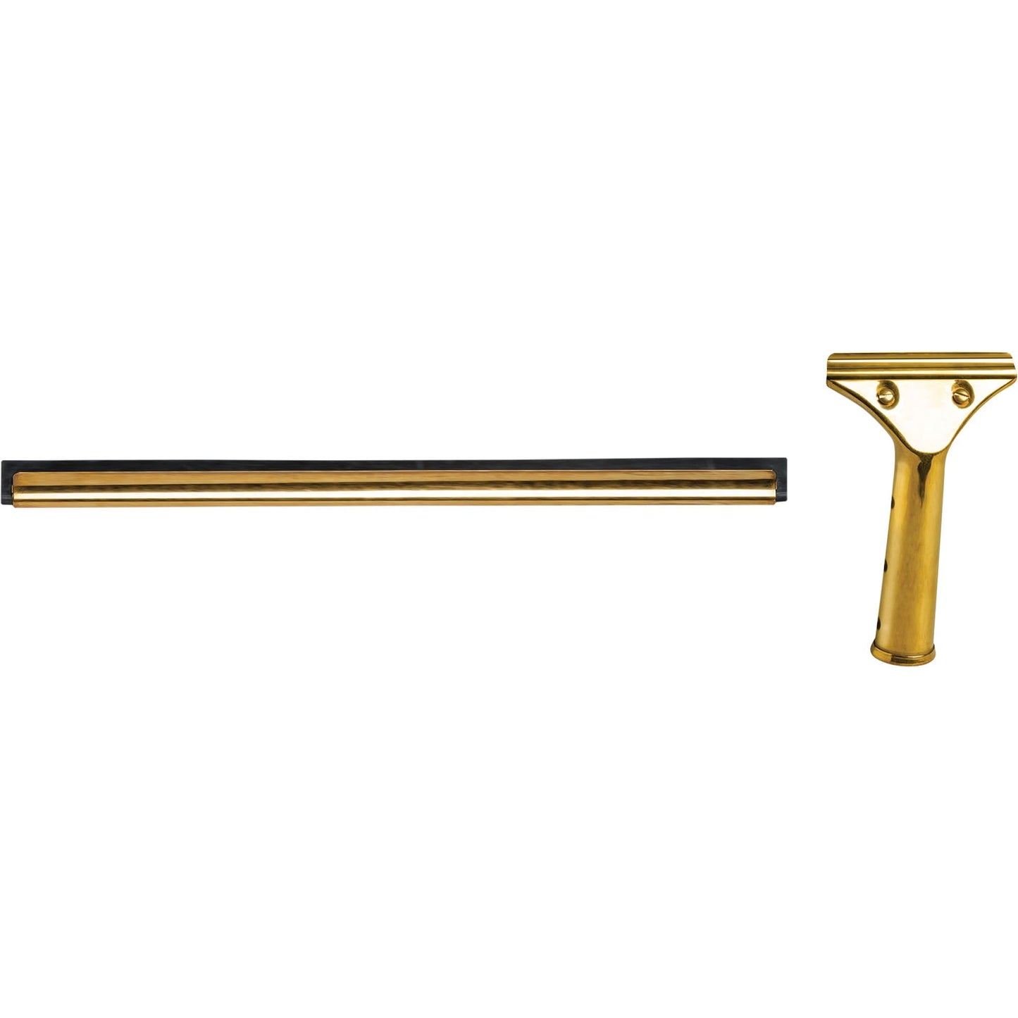 Window Squeegee with Handle, 12", Rubber, Brass Frame