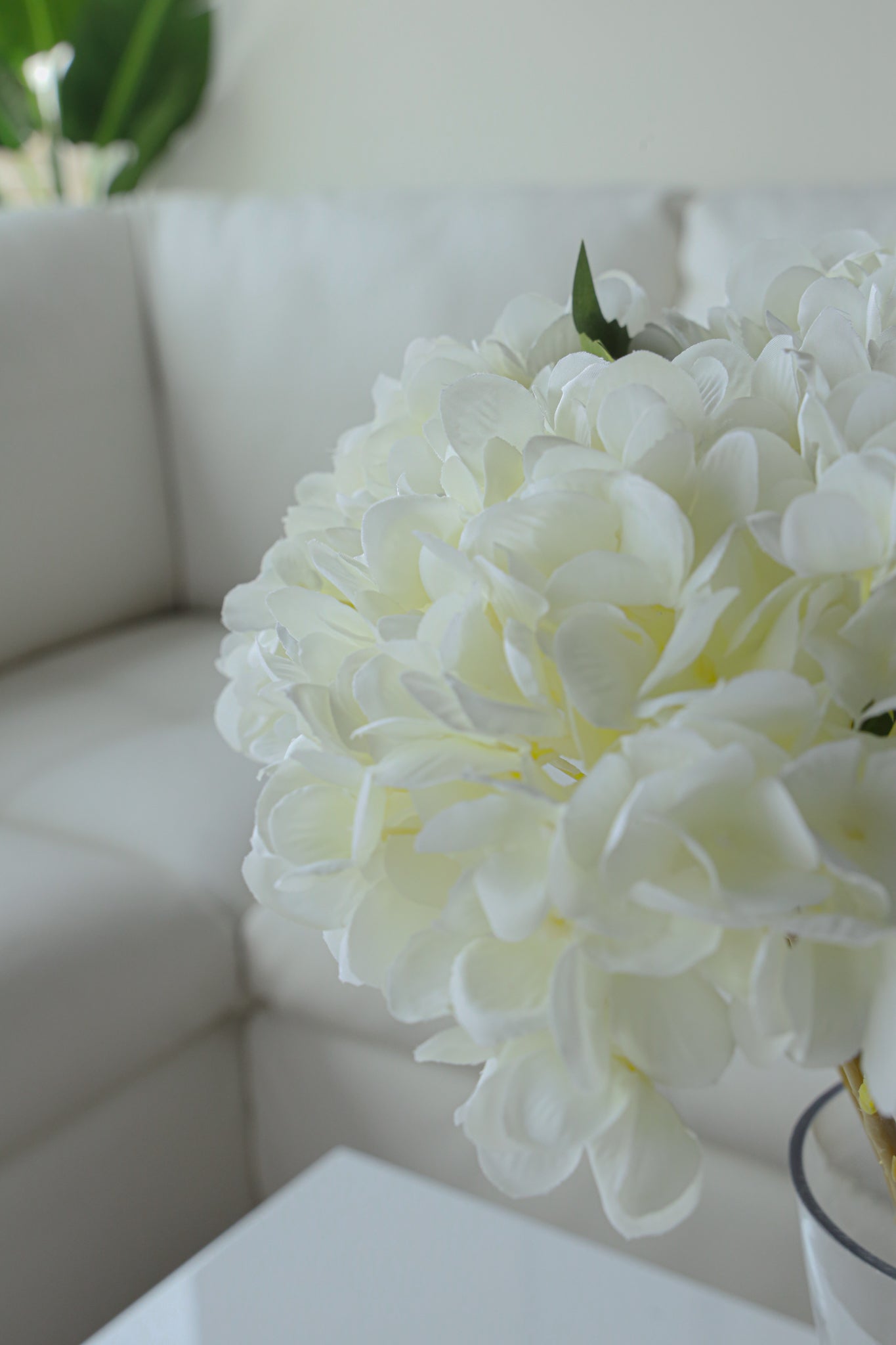 Bouquet d'Hortensias Artificiels Blancs Encino 45,7 cm X 20,3 cm (Lot de 3)