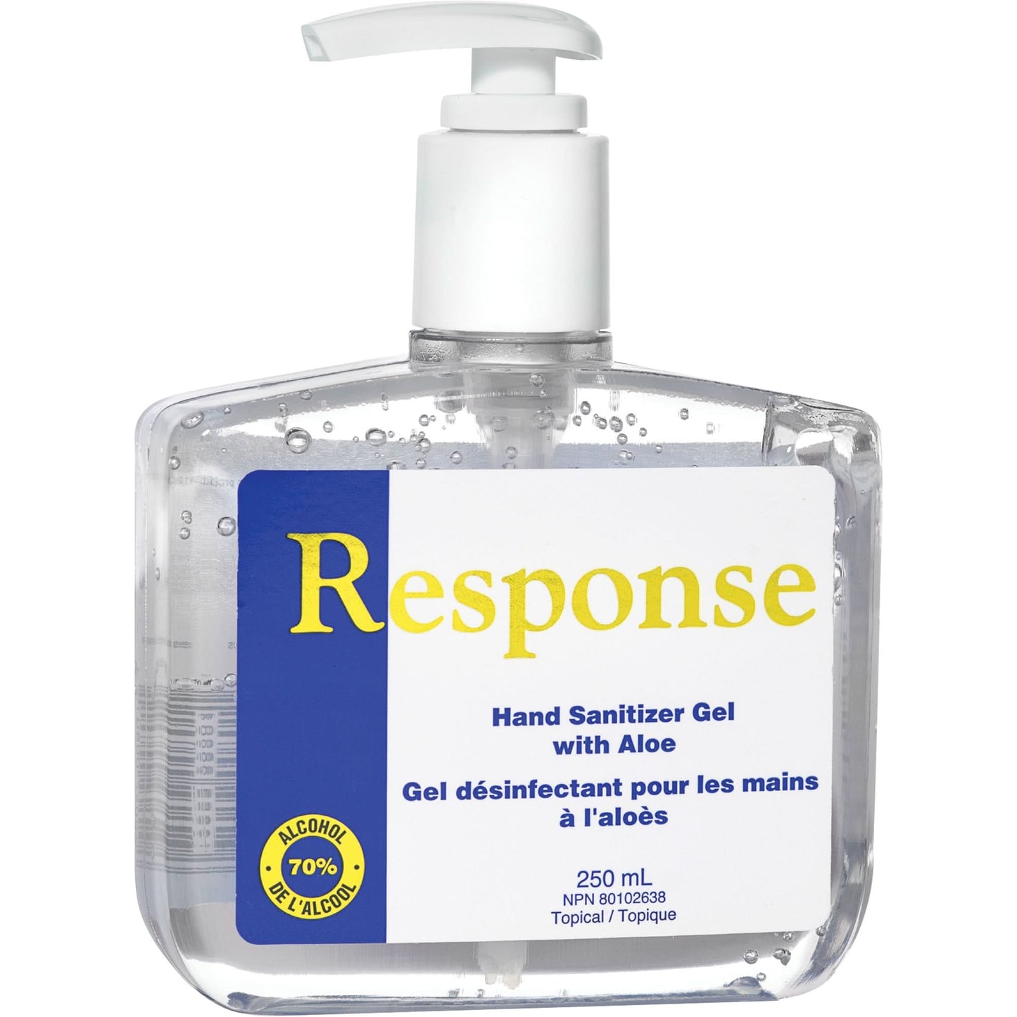 Response® Hand Sanitizer Gel with Aloe, 250 ml, Pump Bottle, 70% Alcohol