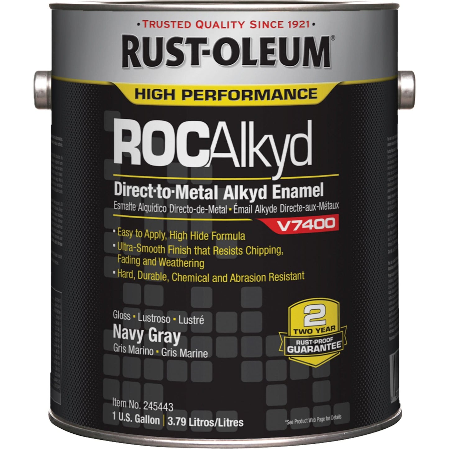 High-Performance V7400 System 340 VOC DTM Alkyd Enamel, Navy Gray, High-Gloss, Gallon
