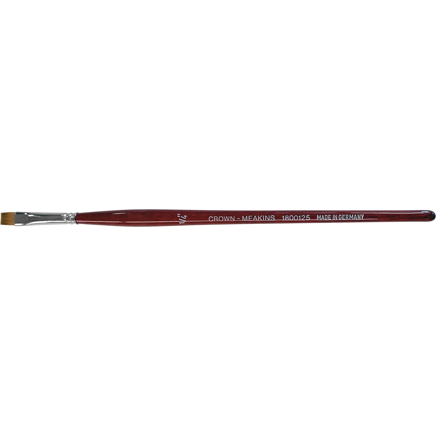 Flat Artist Brush, 1/4" Brush Width, Synthetic, Wood Handle