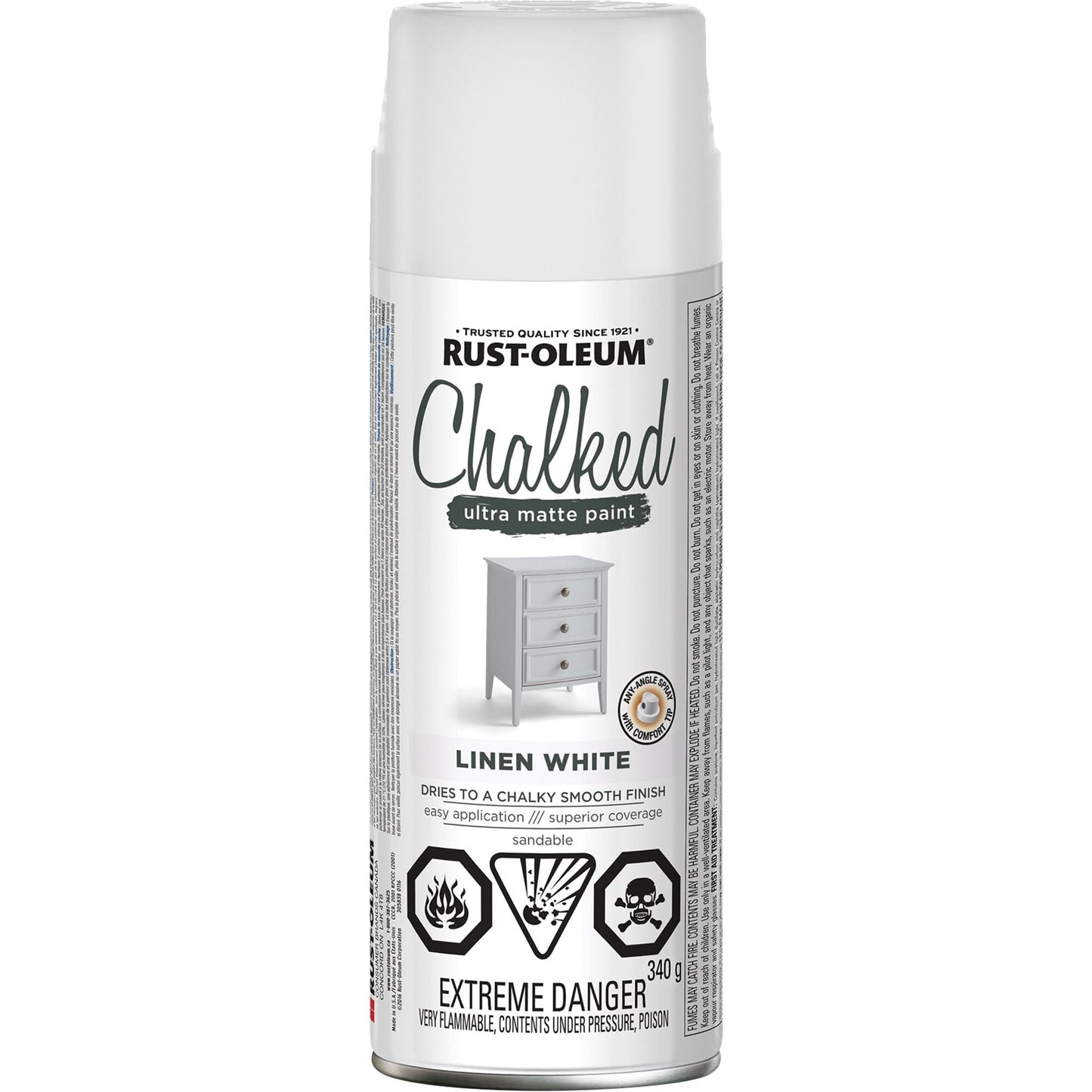 Chalked Paint, Aerosol Can, Linen White