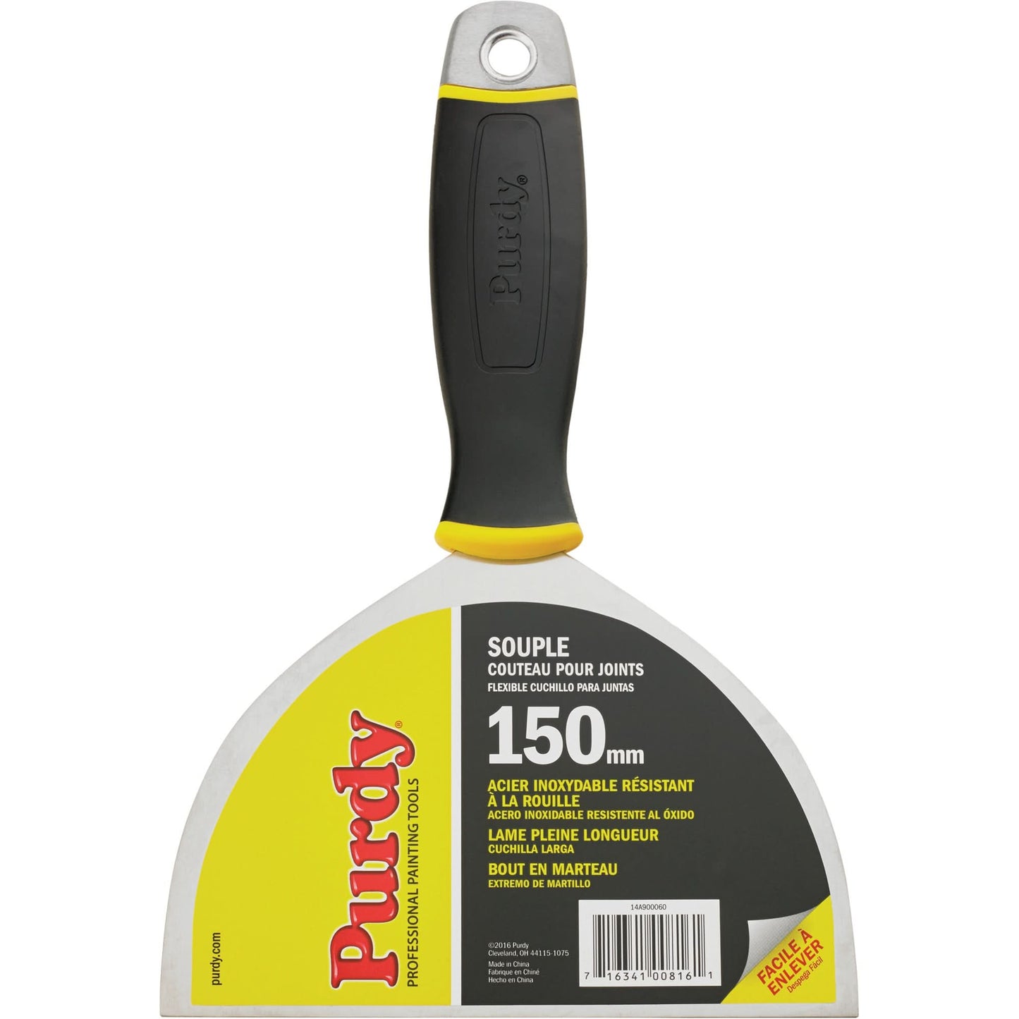 Couteau à enduire flexible de qualité supérieure, lame en acier inoxydable, 6" de large, manche en plastique