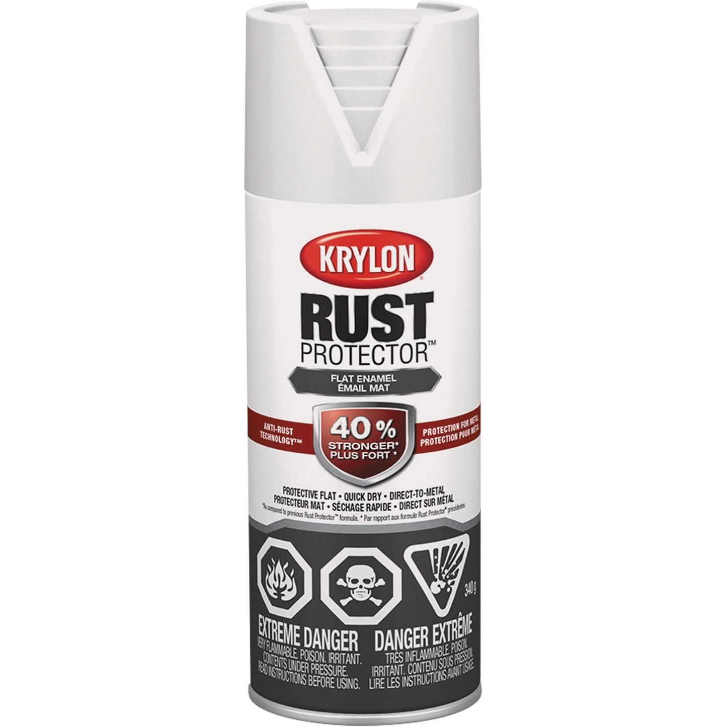 Émail antirouille Rust Protector®, blanc, mat intense, 340 g, bombe aérosol