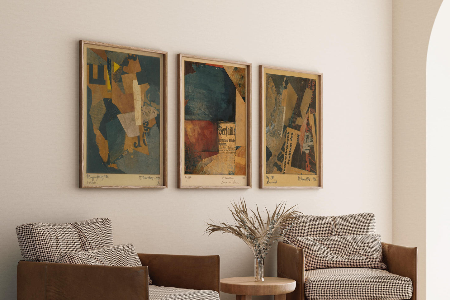 Kurt Schwitters Collage Art Print Set: Bauhaus Dadaism Style