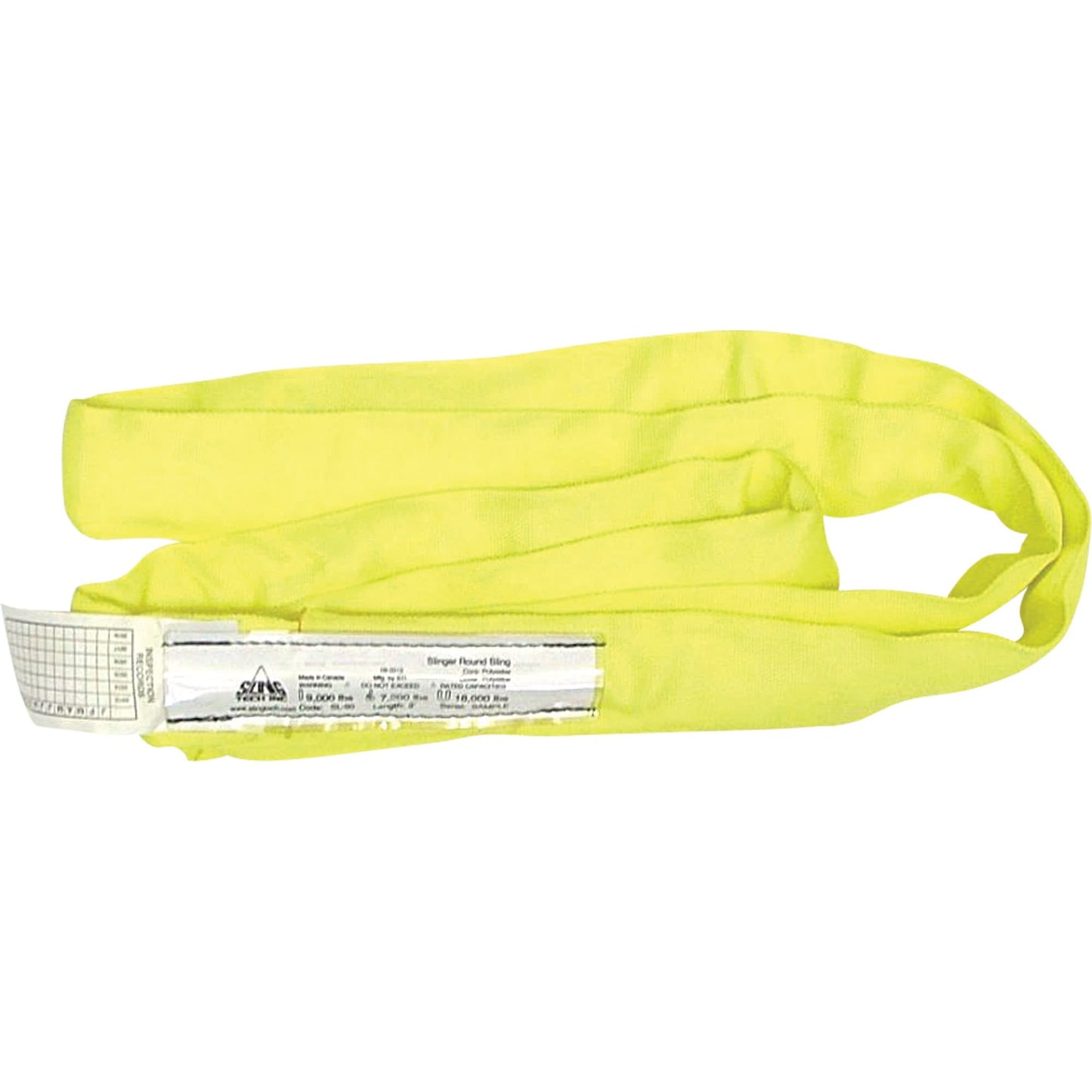 Slinger Polyester Round Sling, Yellow, 1" W x 12' L, 9000 lbs. Vertical Load