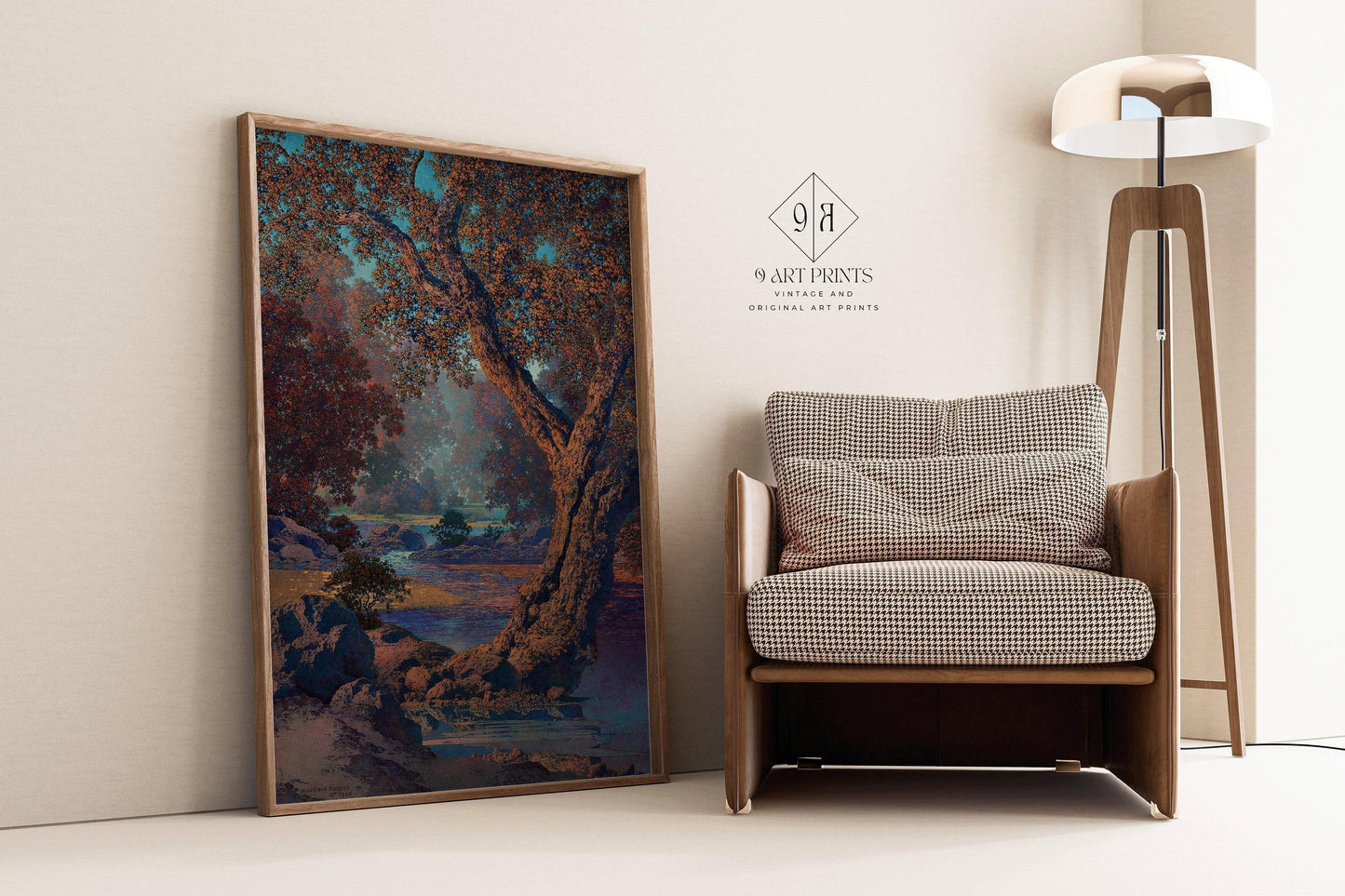 Maxfield Parrish - Autumn Brook | Colorful Maximalist American Classic Art (available handframed or unframed)