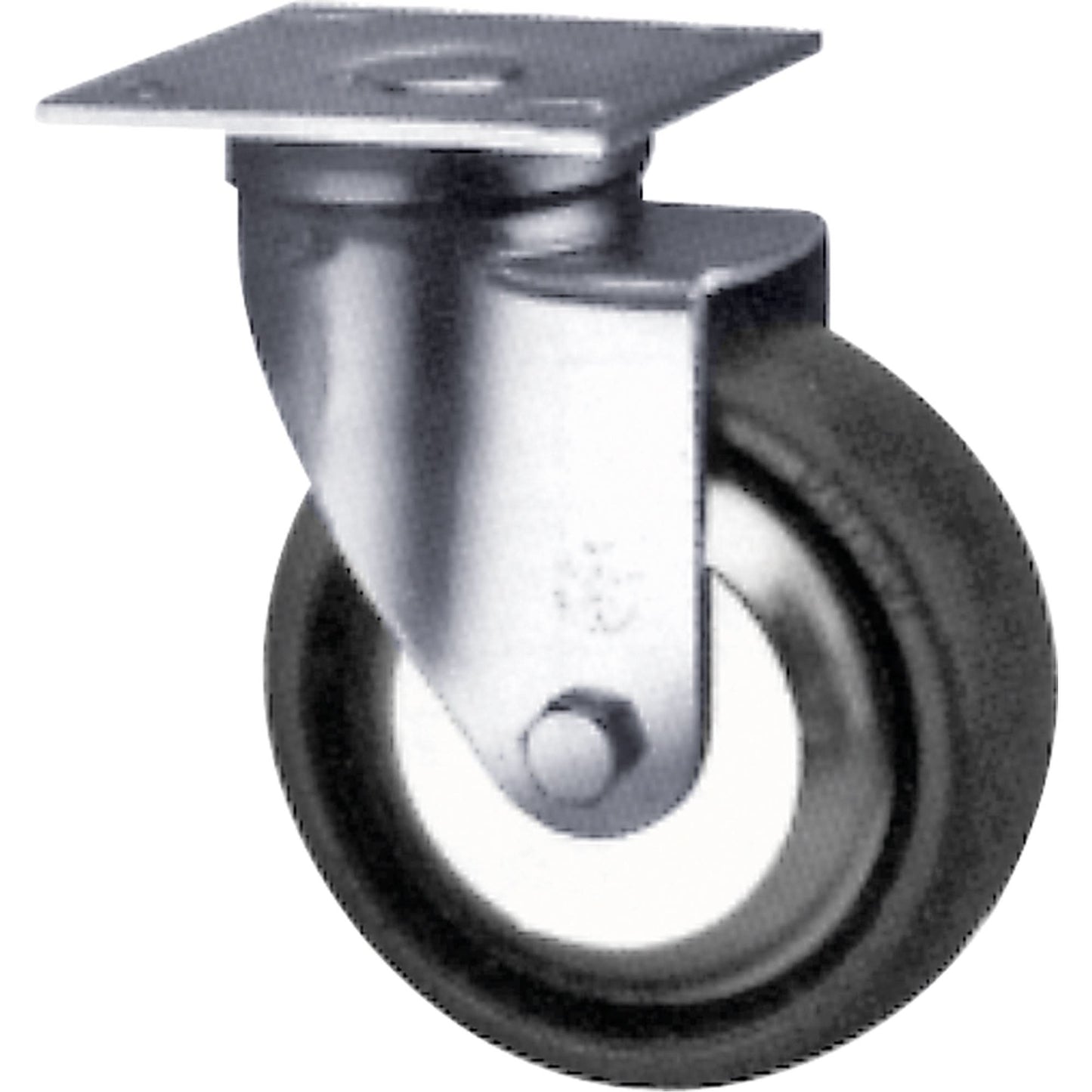 Heavy-Duty Caster, Rigid, 5" (127 mm), Solid Elastomer, 1000 lbs. (453.6 kg.)