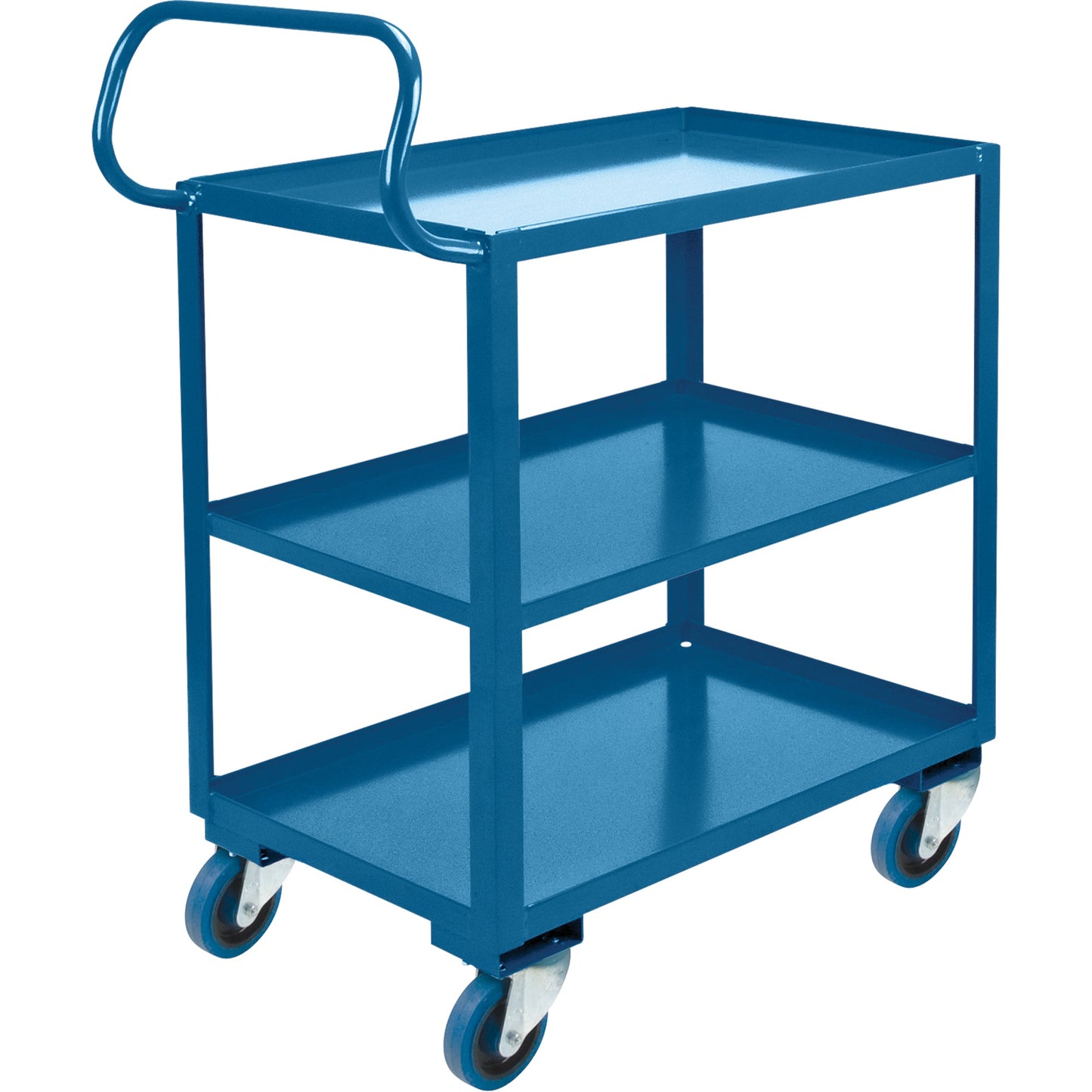 Chariot à étagères ergonomique, capacité de 800 lb, acier, 26" l x 37" H x 38" P, rebord relevé