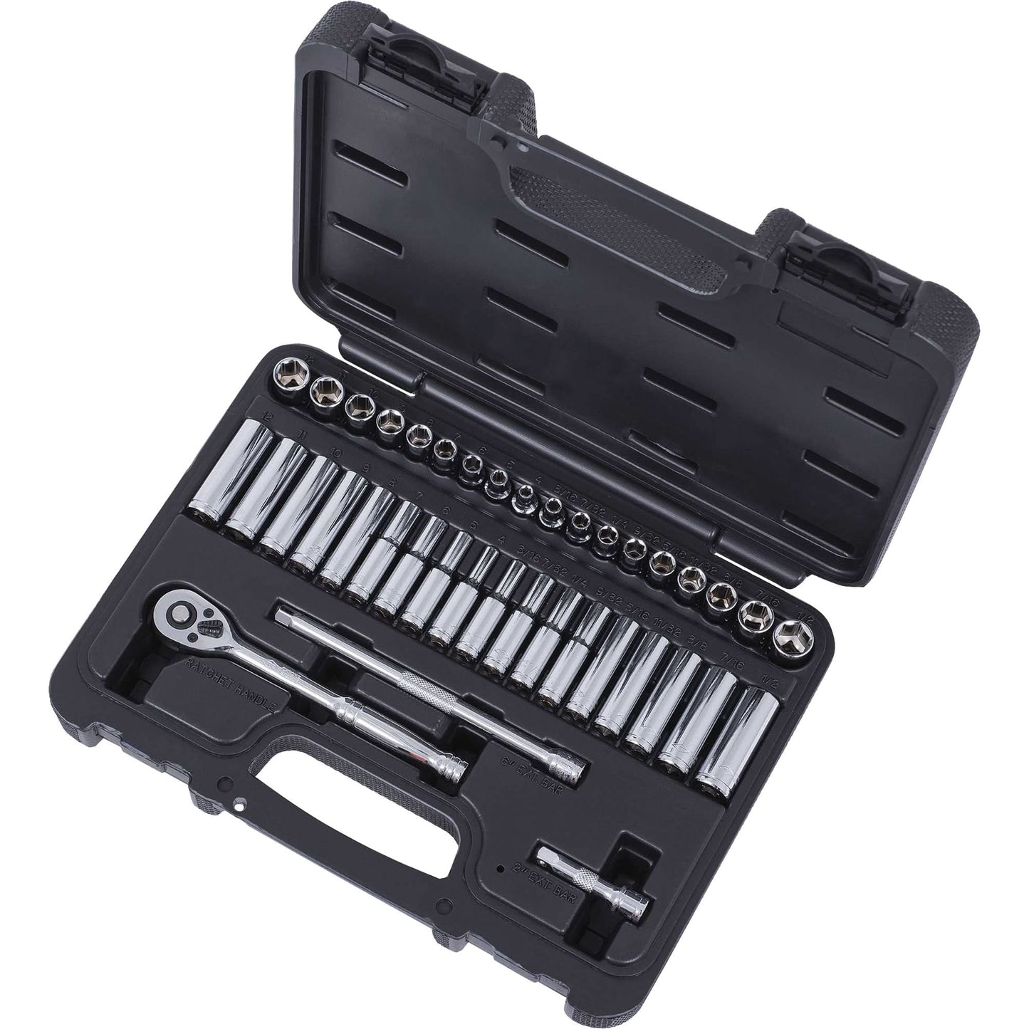 ISK-1440SM SAE/Metric Socket Set, 40 Pcs, 1/4" Drive Size, Deep