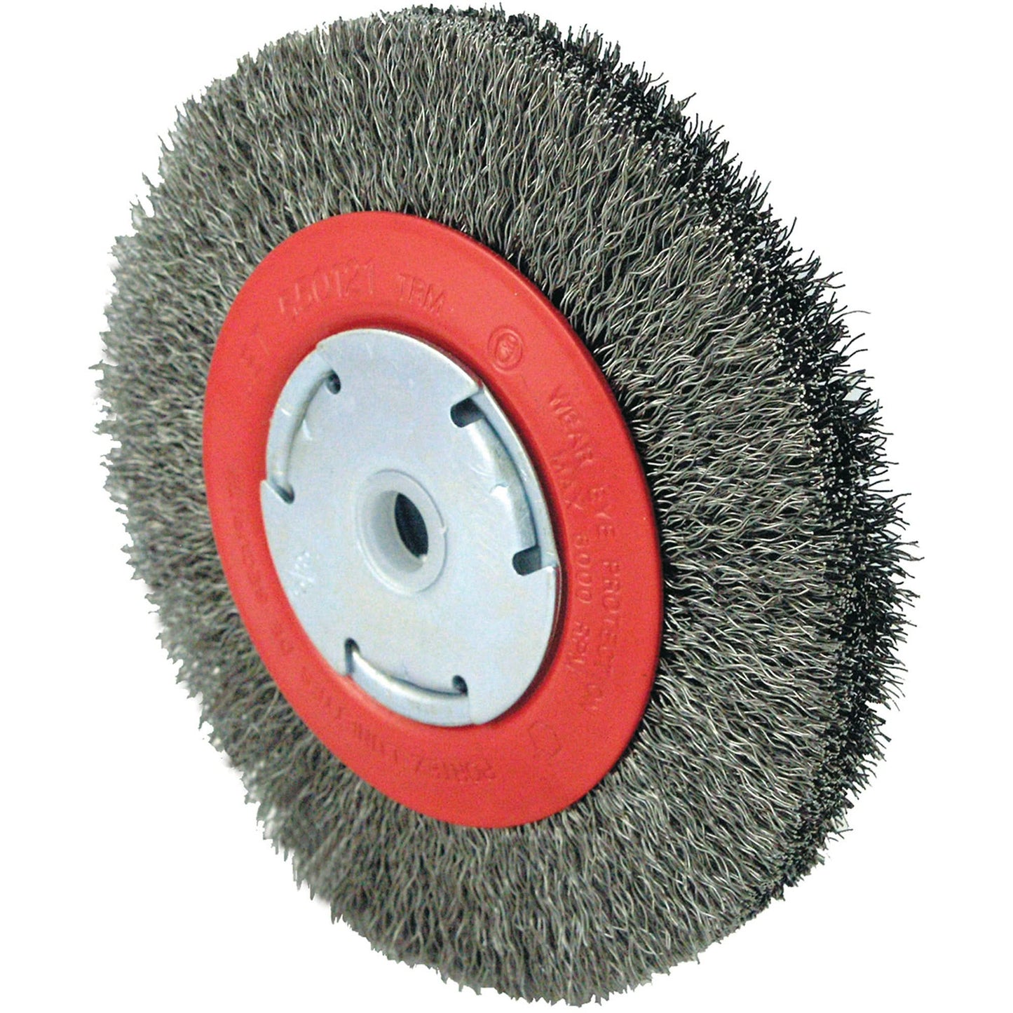 101F-2M Crimped Wire Brush, 6" Dia., 0.014" Fill, 1/2" - 2" Arbor