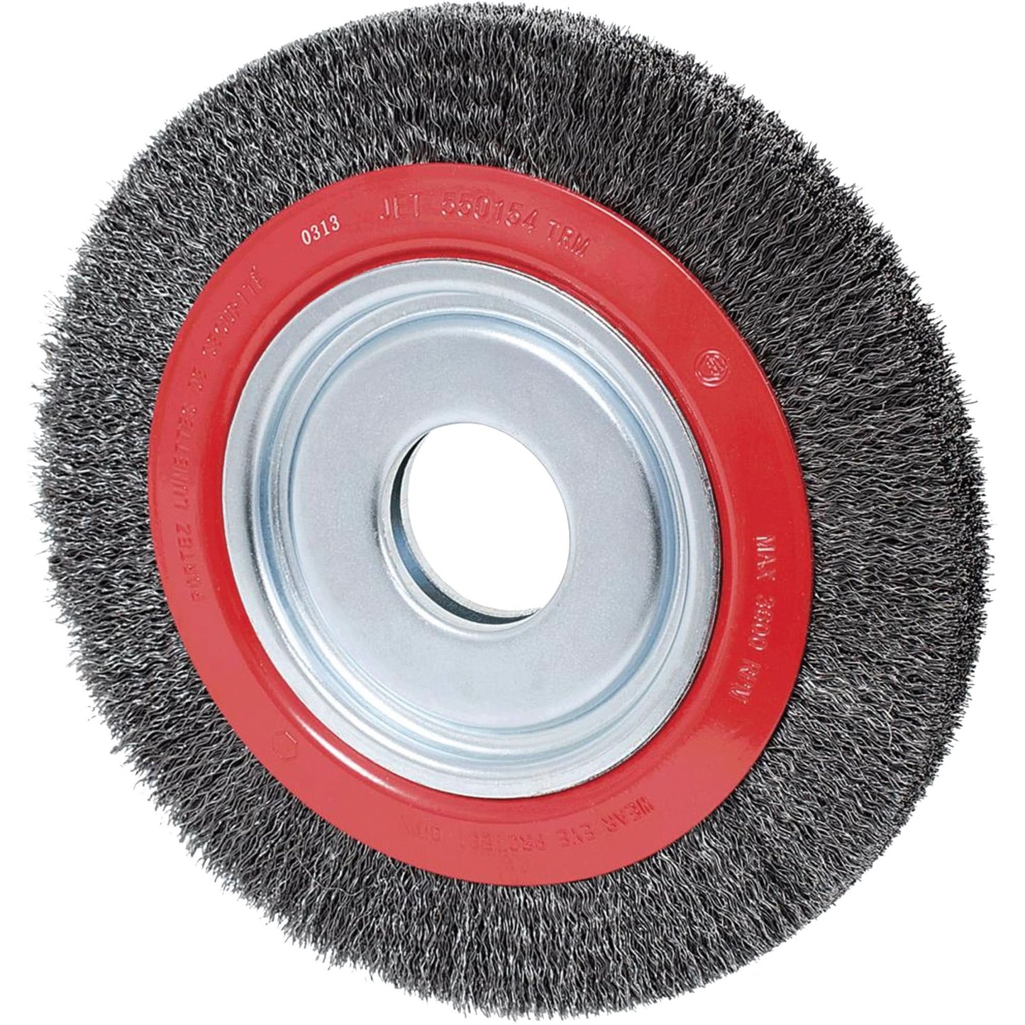 Crimped Wire Wheel, 10" Dia., 0.02" Fill, 2" Arbor