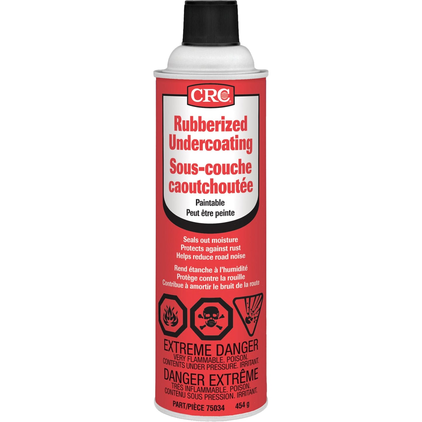 Rubberized Spray Undercoating, 16 oz./454 g/473 ml, Aerosol Can, Black