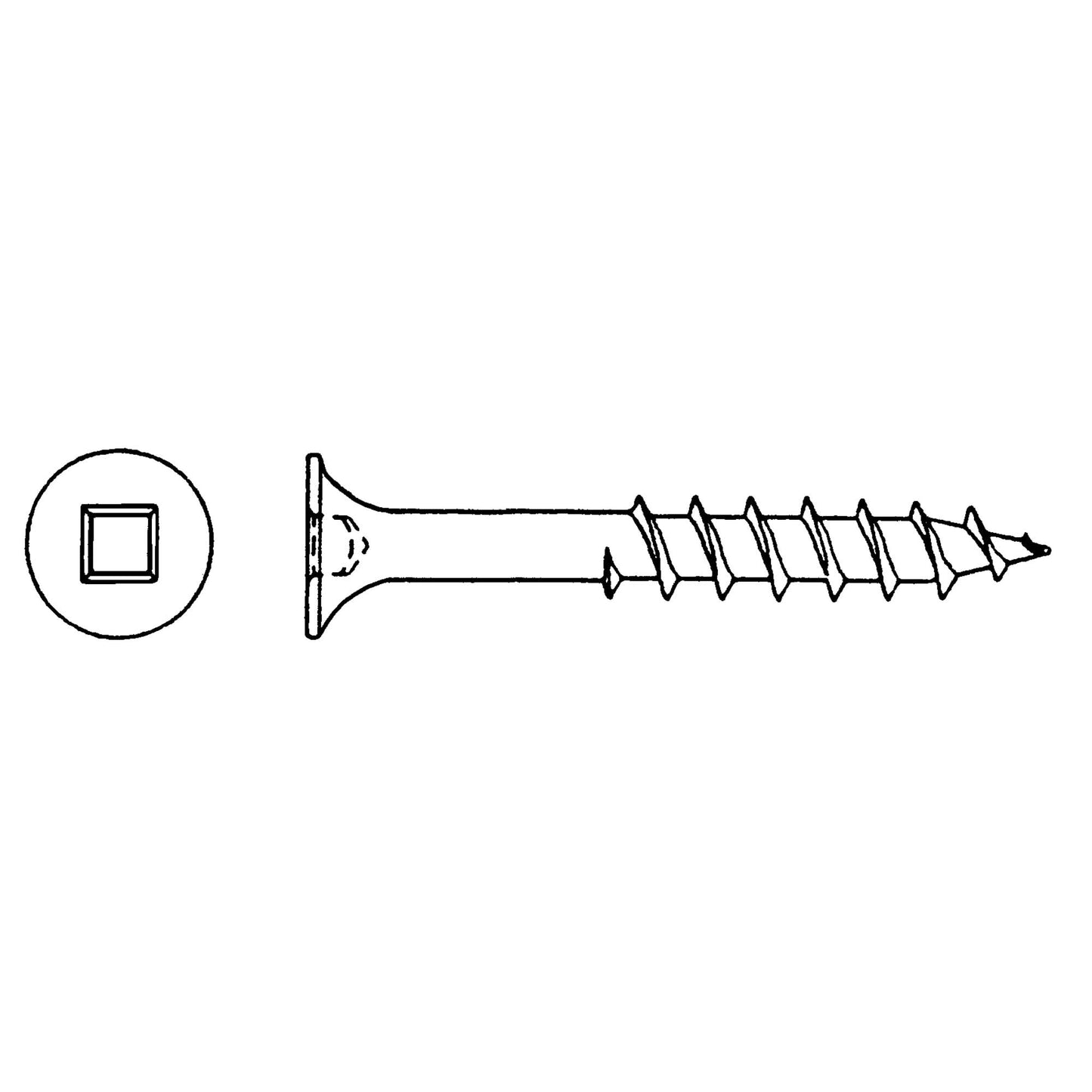 Deck Screws, #8 x 1-3/4" L, Green