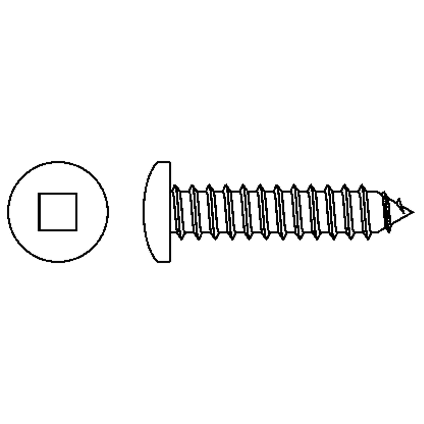 Tapping Pan Head Screws, #8 x 2" L, Zinc Plated