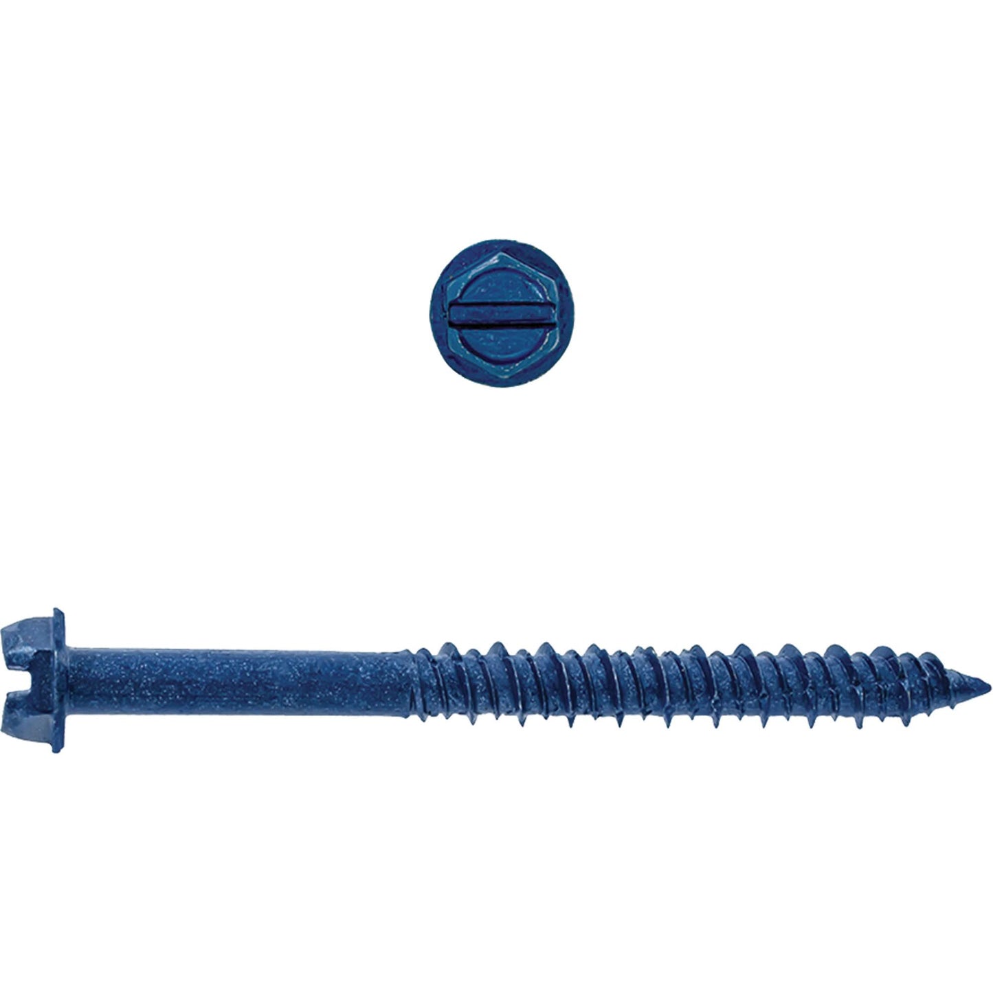 Hex Washer Slot SD Concrete Screws, 3/16" x 1-3/4" L, Zinc Plate