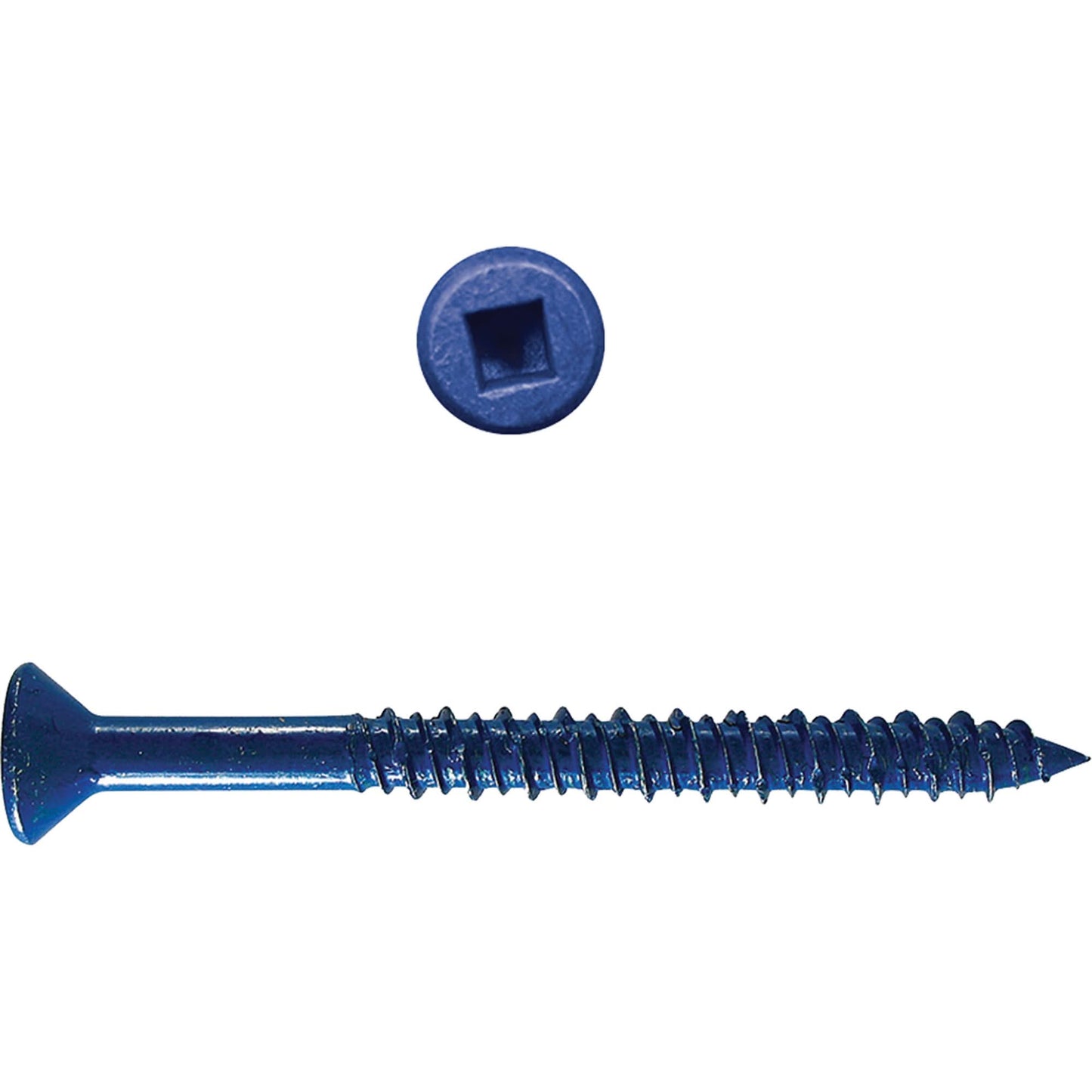 Flat Square HD Concrete Screws, 1/4" x 5" L, Zinc Plate