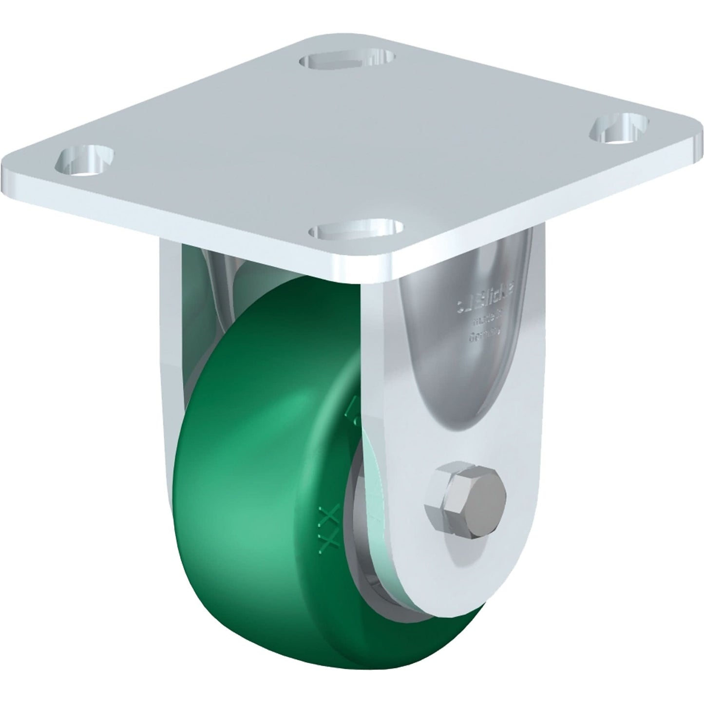 Roulette de haute qualité, fixe, 3-1/8" (79,5 mm), élastomère de polyuréthane, 505 lbs (230 kg)