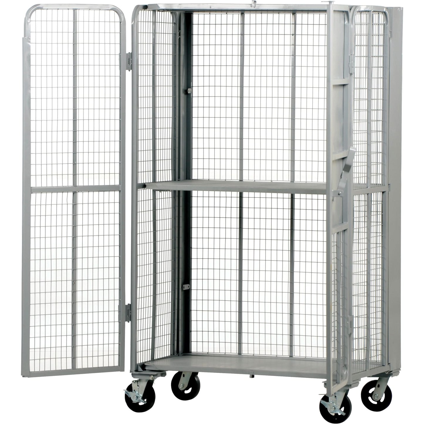FST Series Folding Security Truck, 1 Tiers, 27" L x 45" W x 77" H, 2000 lbs. Cap.