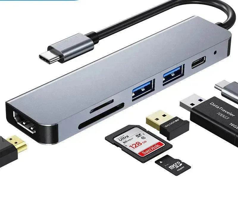 Station d'accueil multifonction 4K HD USB pour ordinateur portable 6-en-1