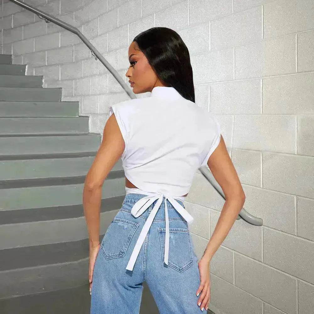 New Lace-up Trendy shirt tank Top For Women
